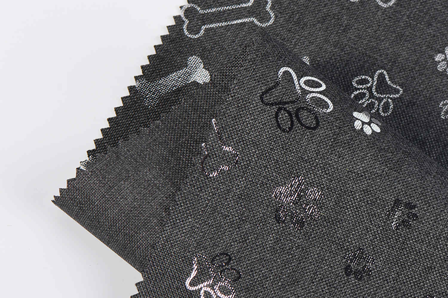 PU acoperită 600d 68t cation cu imprimeu argintiu